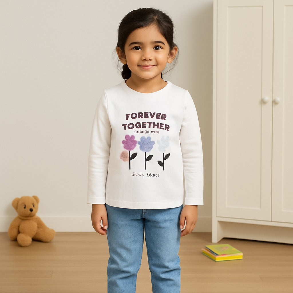 Girls’ Long Sleeve T-Shirt – “Forever Together” Print (Sassy Squad)