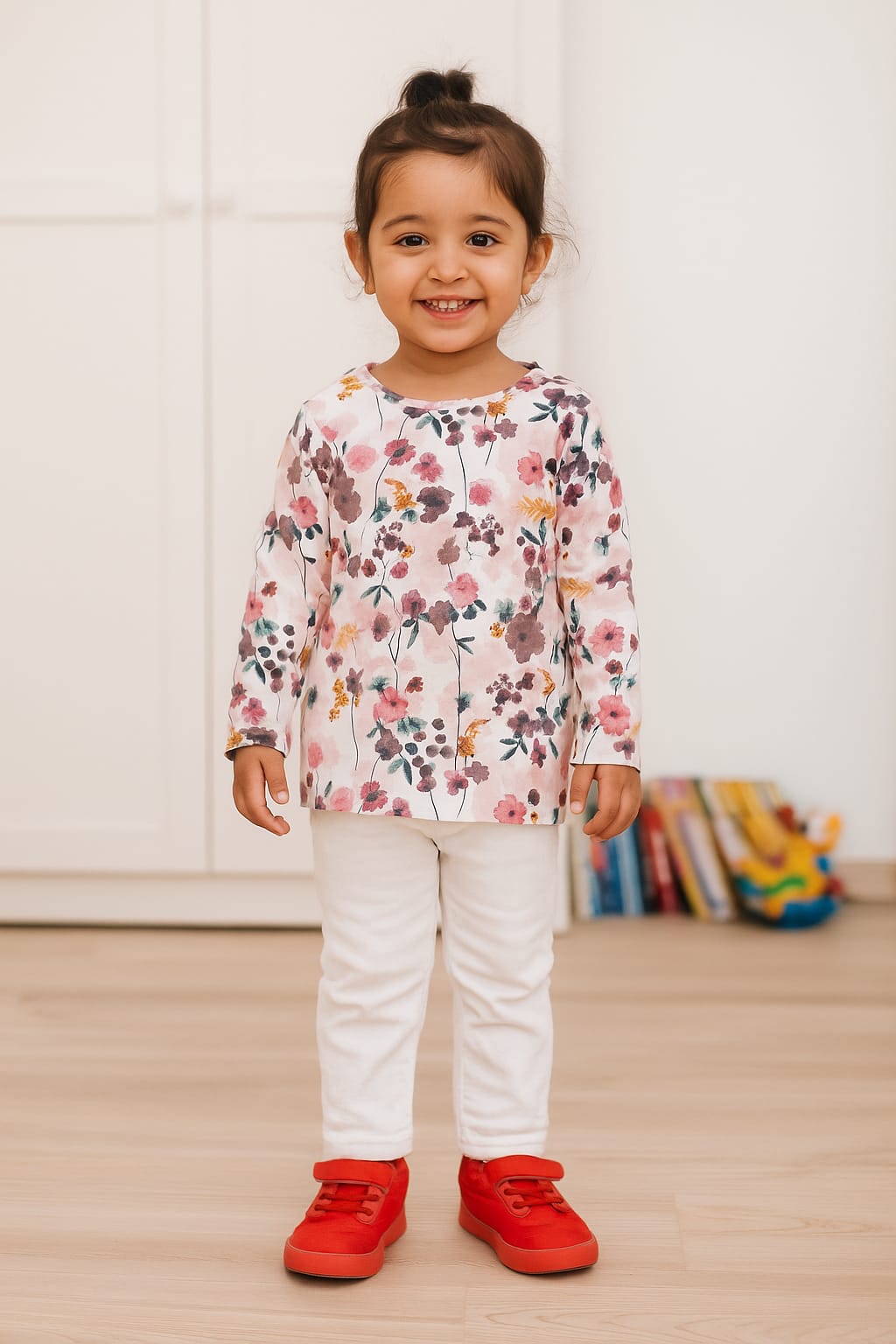 Luxury Knit Floral Frock – Soft Cotton