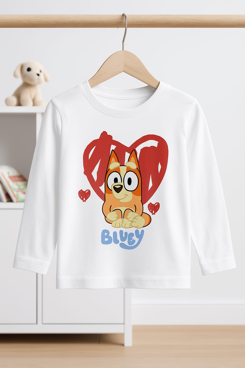 Girls Long-Sleeve Heart Pup Tee