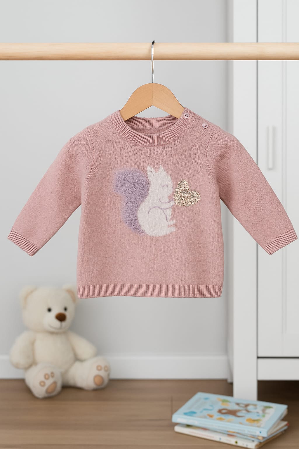 Cozy Warm Baby Girl Sweater – Dusty Pink