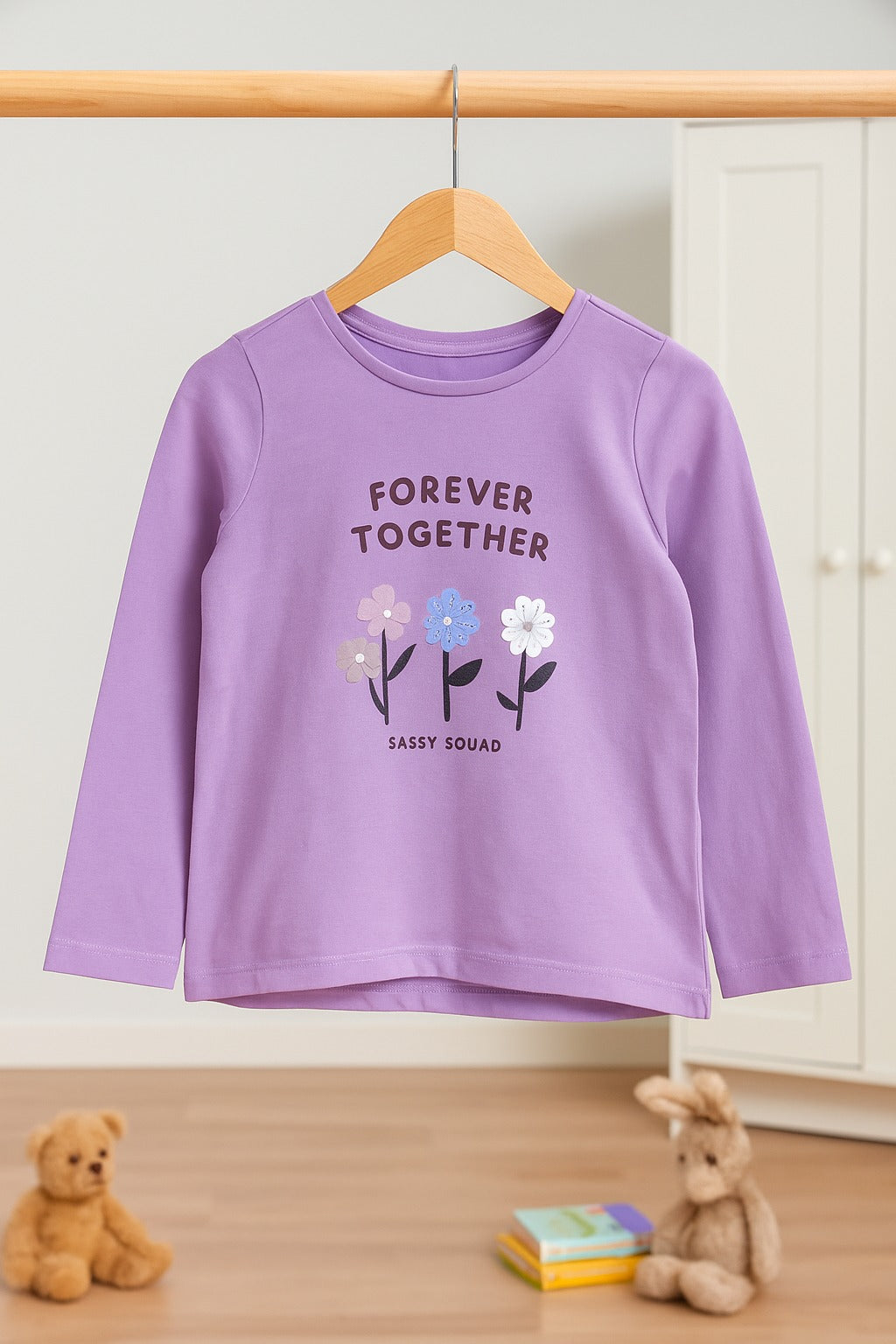 Girls’ “Forever Together” Long Sleeve T-Shirt – Lilac